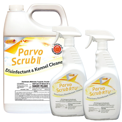 ParvoScrub RTU: Veterinary & Kennel Disinfectant, Cleaner, & Deodorizer, Kills Parvo, 1 Quart